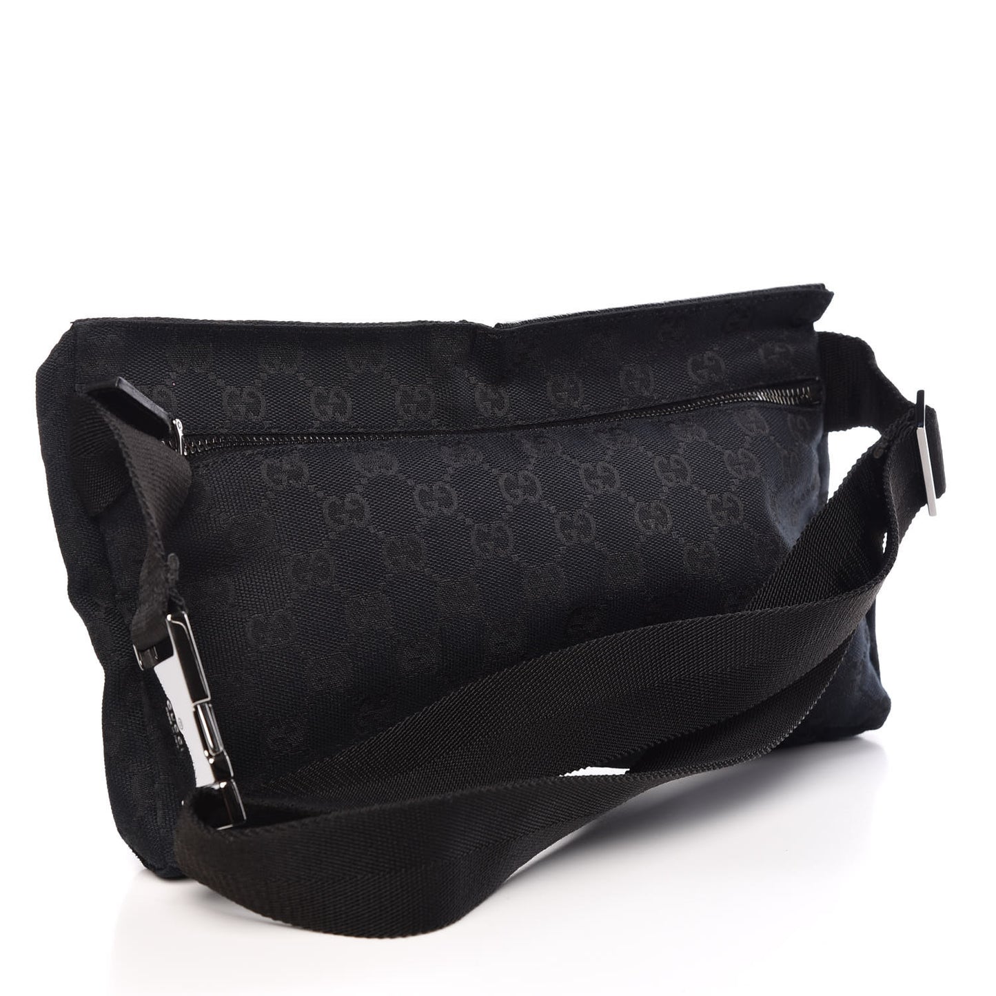 GG Monogram Double Pocket Belt Bag Black