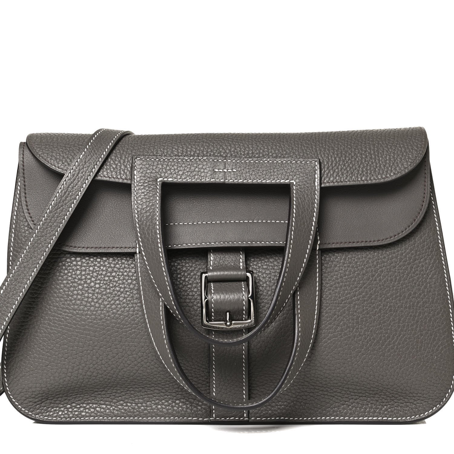 Hermes Taurillon Clemence Halzan 31 GM Etain 7 of 12