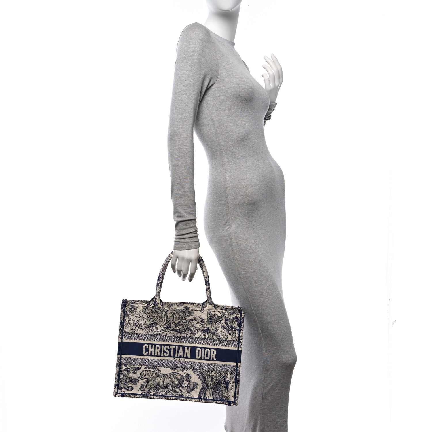 Christian Dior Canvas Embroidered Medium Dioriviera Toile De Jouy Book Tote Blue 2 of 10