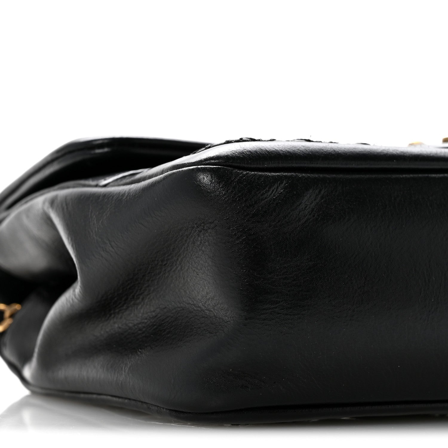 Chanel Crumpled Calfskin Whipstich Quilted Single Black 9 of 12