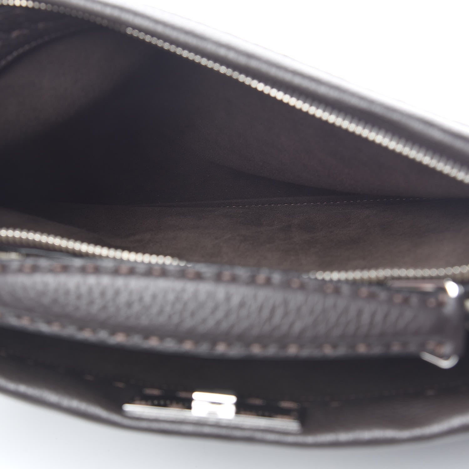 Fendi Calfskin Romano Selleria Large Peekaboo Iconic Fit Satchel Brown Milk Multicolor 7 of 12