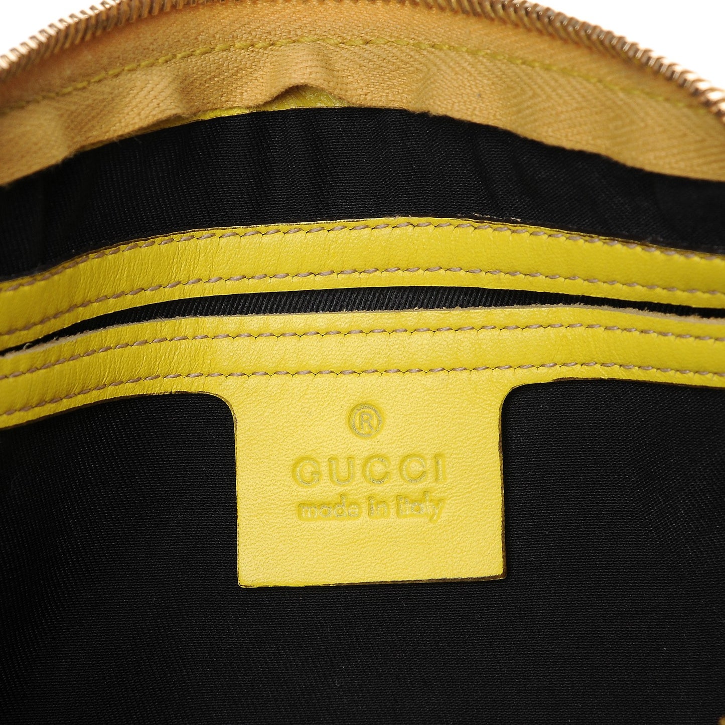 GG Plus Monogram Web Stripe Small Joy Boston Yellow