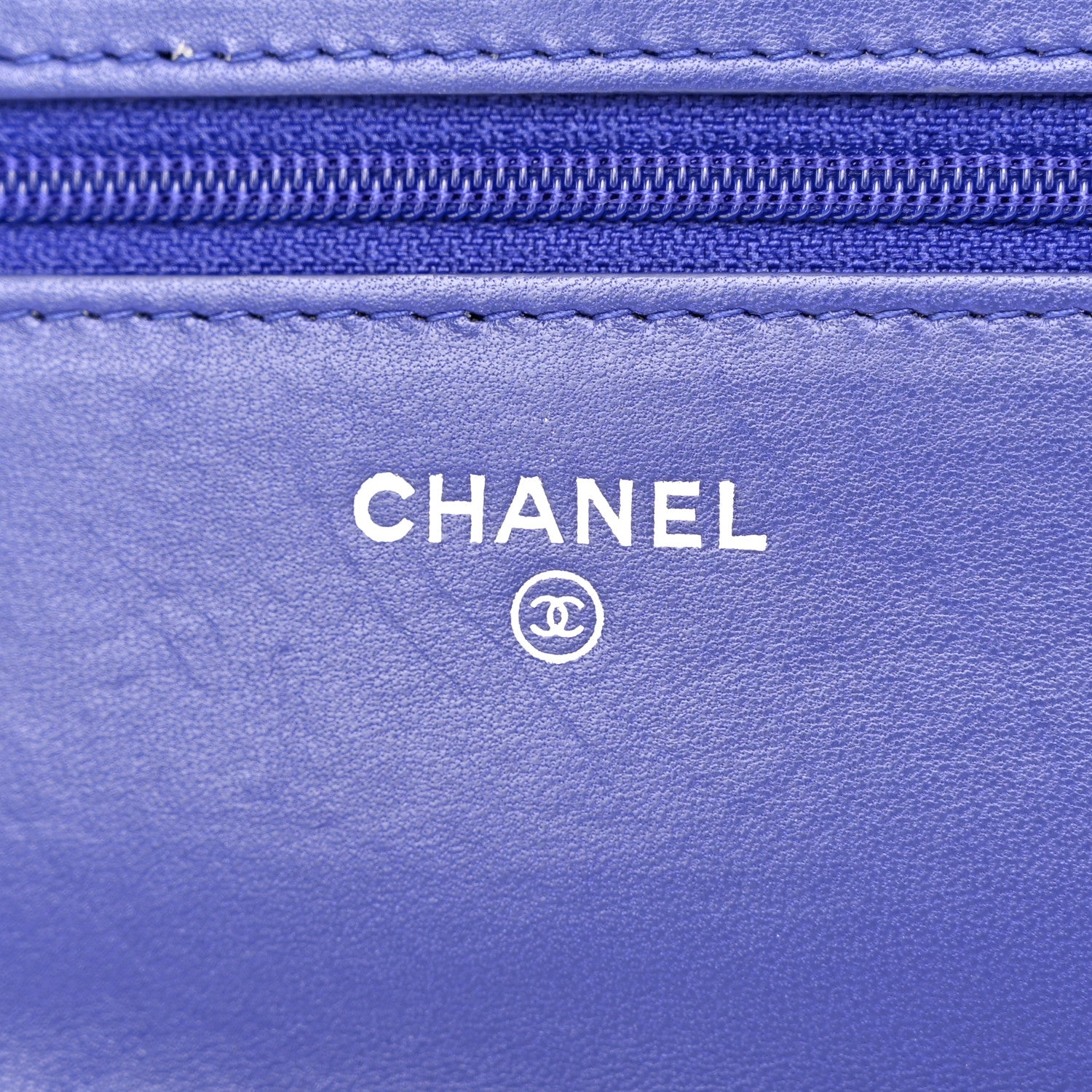 Chanel Lambskin Quilted Wallet On Chain WOC Blue Blue 7 of 12