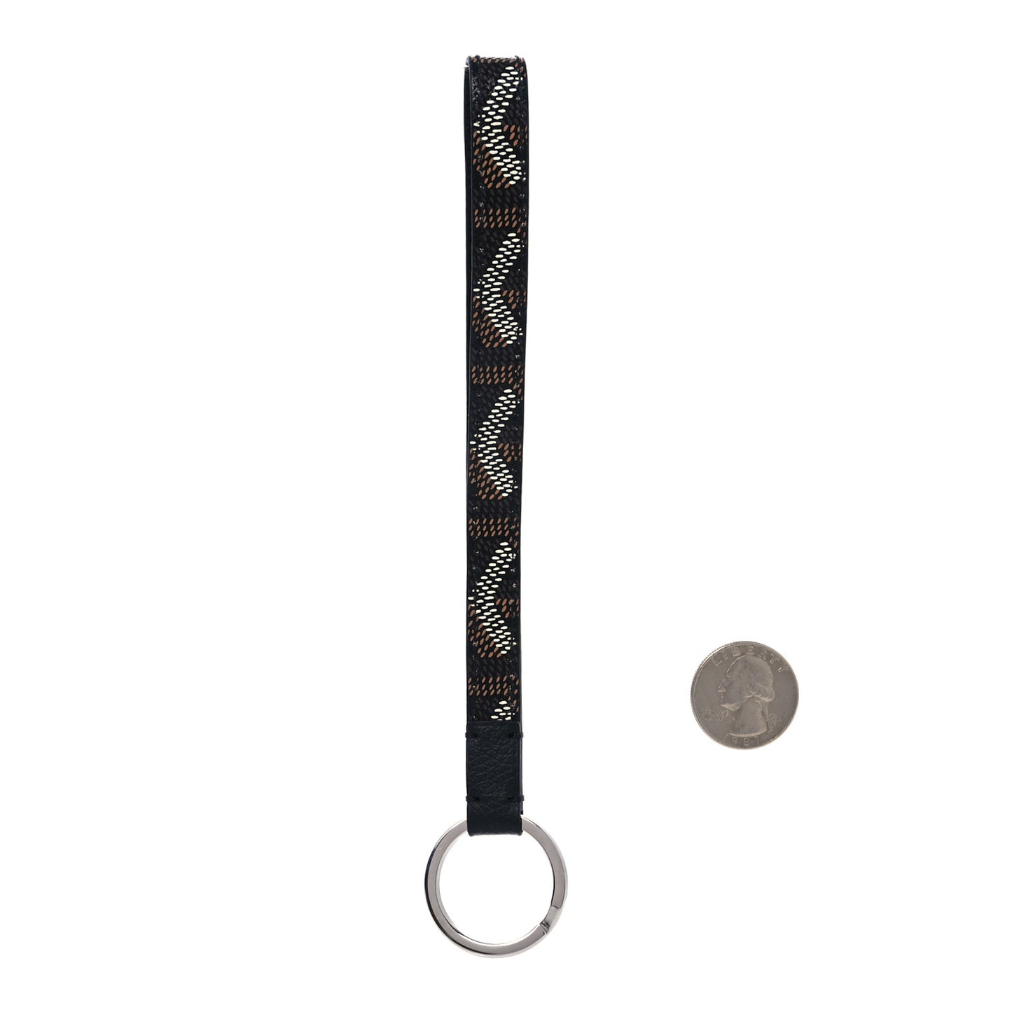 Goyardine Sesame Key Holder Black