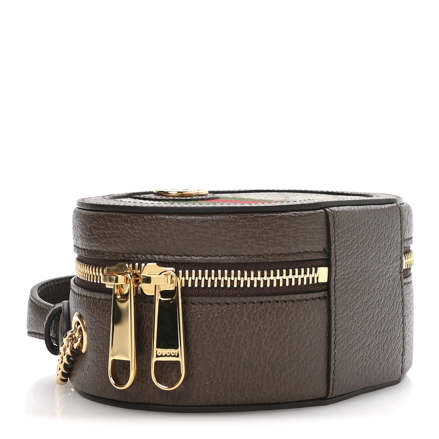 Gucci GG Supreme Monogram Top Handle Web Mini Ophidia Round Shoulder Bag Brown 4 of 11