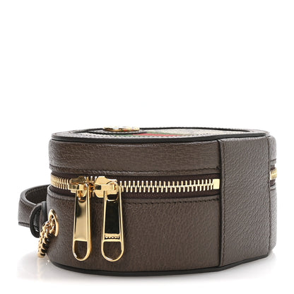 Gucci GG Supreme Monogram Top Handle Web Mini Ophidia Round Shoulder Bag Brown 4 of 11