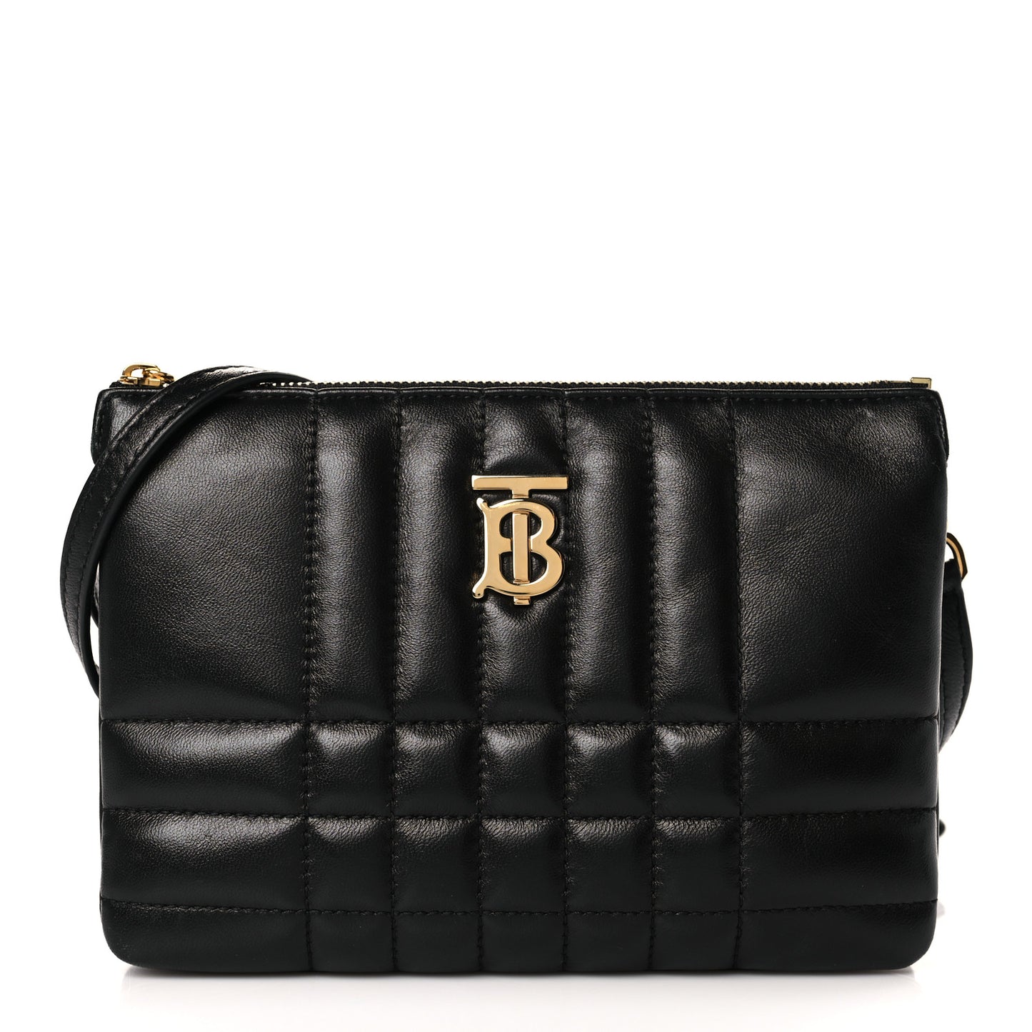 Quilted Lambskin Lola Twin Pouch Black