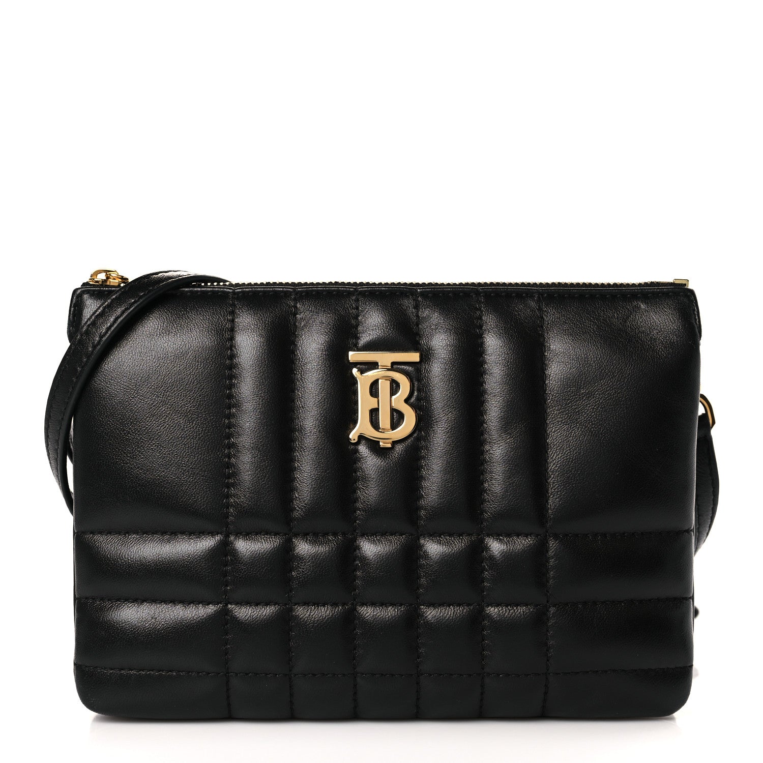 Burberry Quilted Lambskin Lola Twin Pouch Black 1 of 9