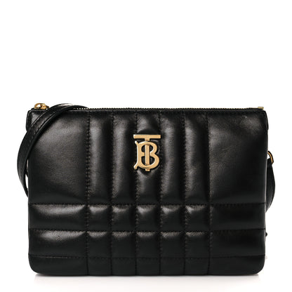 Burberry Quilted Lambskin Lola Twin Pouch Black 1 of 9