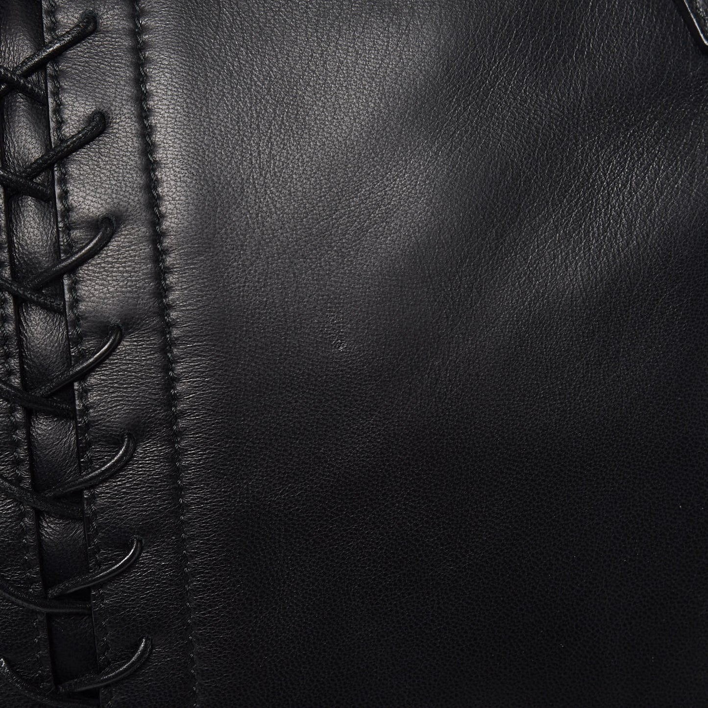 Lambskin Lace Up De Manta Tote Black