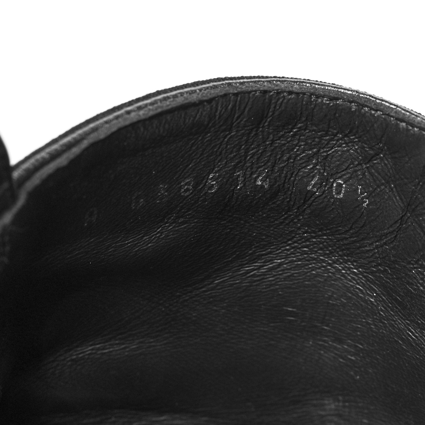 Pearly Calfskin Patent Calfskin Lace Up Combat Boots 40.5 Black