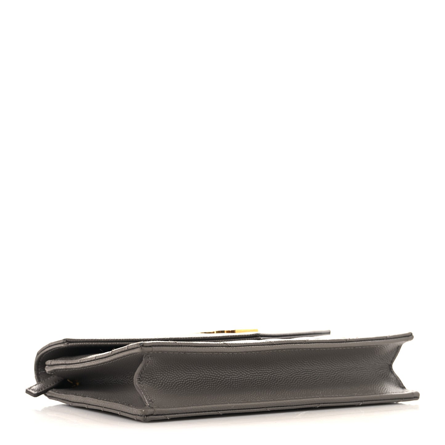 Grain De Poudre Matelasse Chevron Monogram Envelope Chain Wallet Fog
