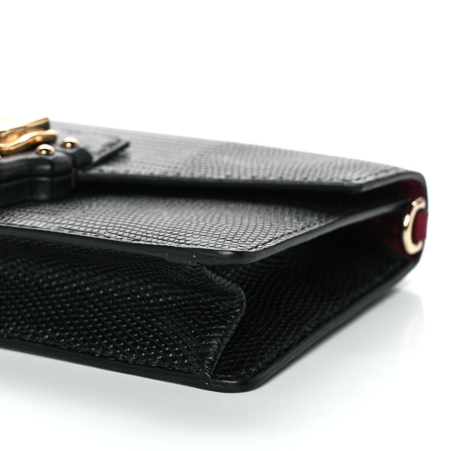 Calfskin Iguana Embossed Lucia Clutch Black