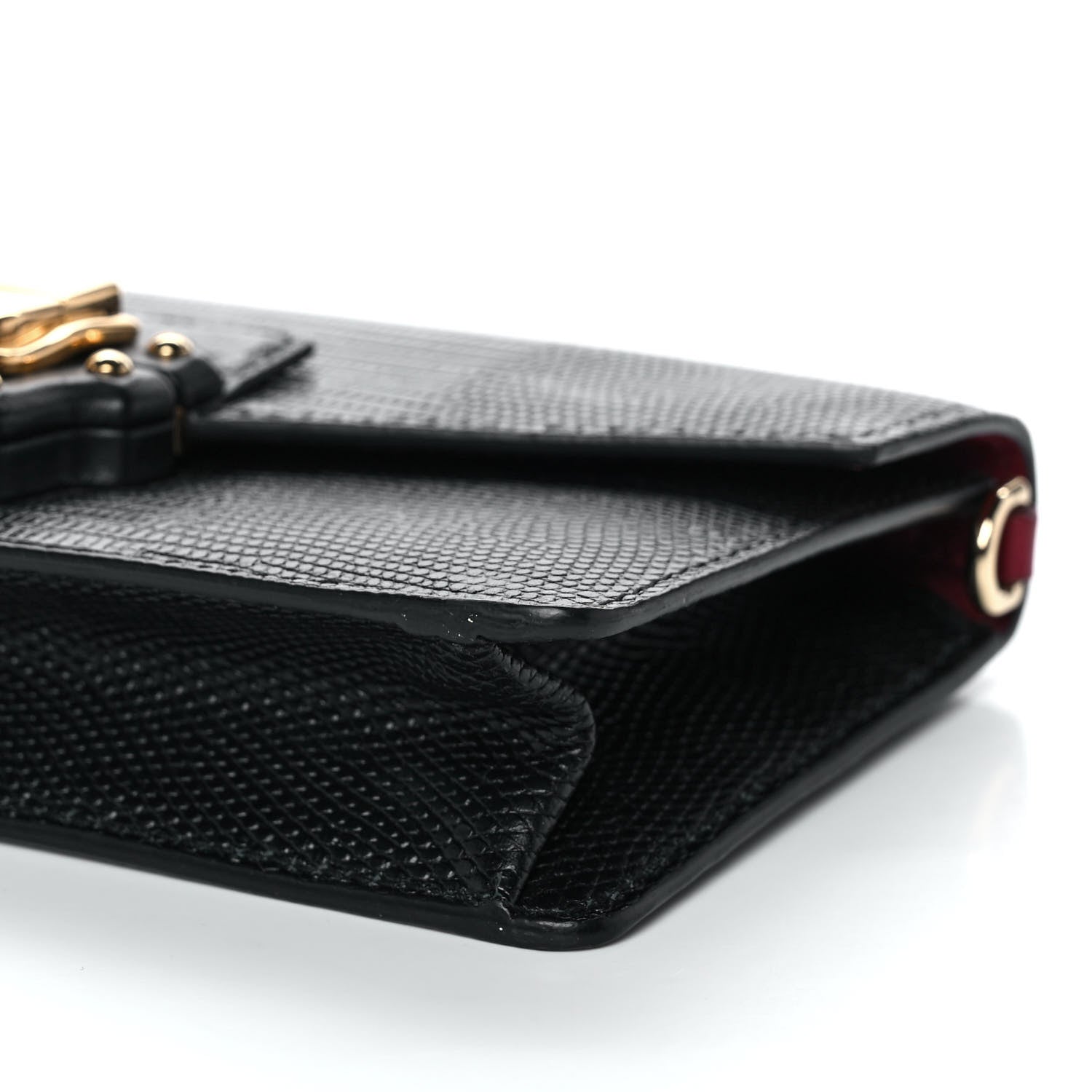 Dolce & Gabbana Calfskin Iguana Embossed Lucia Clutch Black 11 of 12