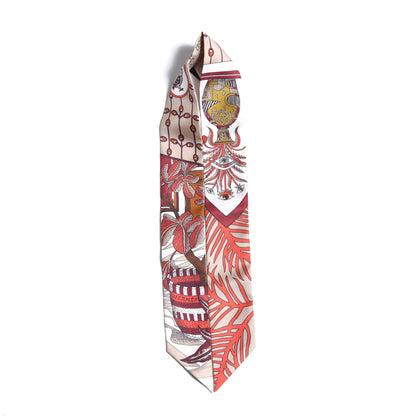Hermes Silk La Danse Des Amazones Twilly Beige Corail Brun 5 of 6