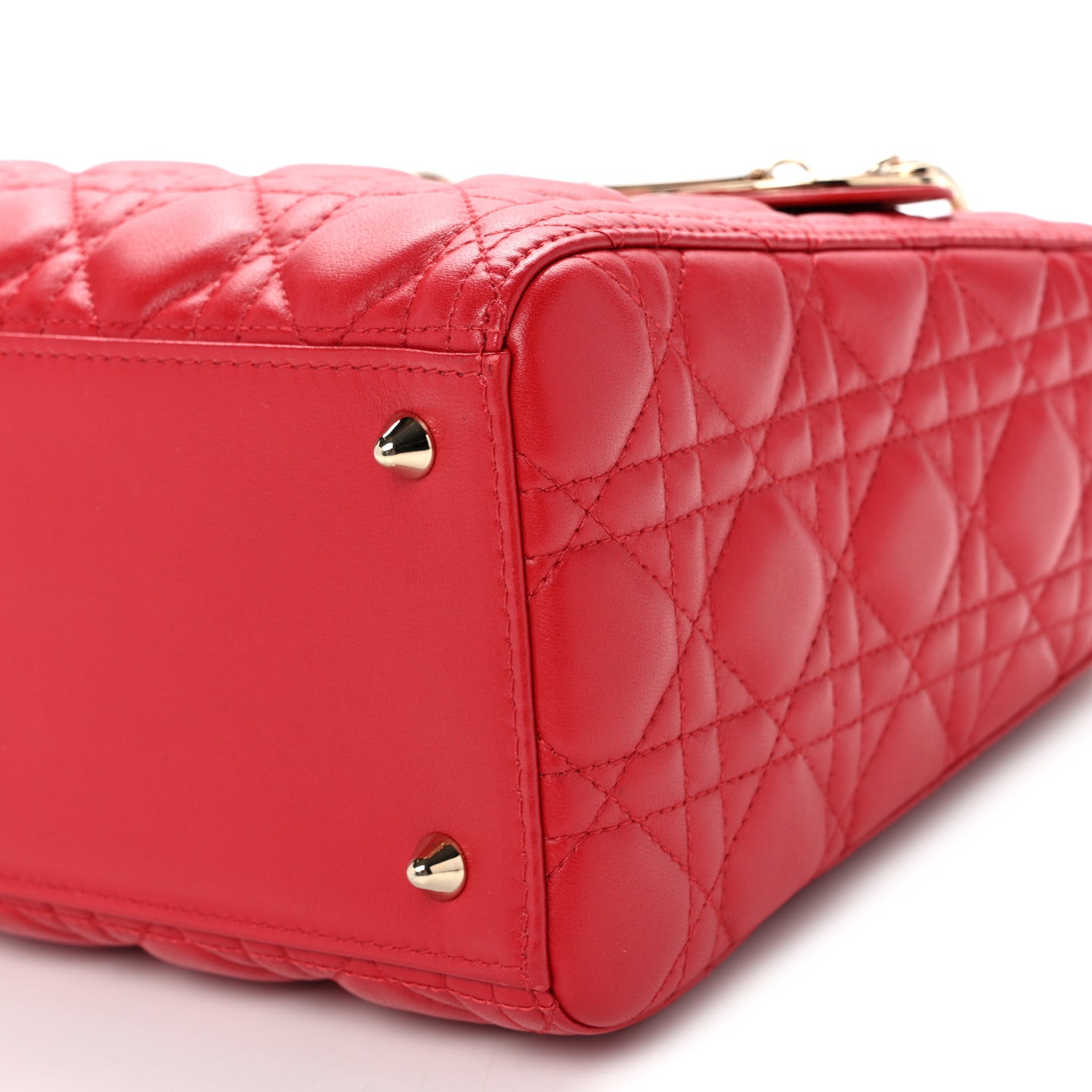 Christian Dior Lambskin Cannage Medium Lady Dior Red 10 of 10
