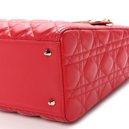 Christian Dior Lambskin Cannage Medium Lady Dior Red 10 of 10