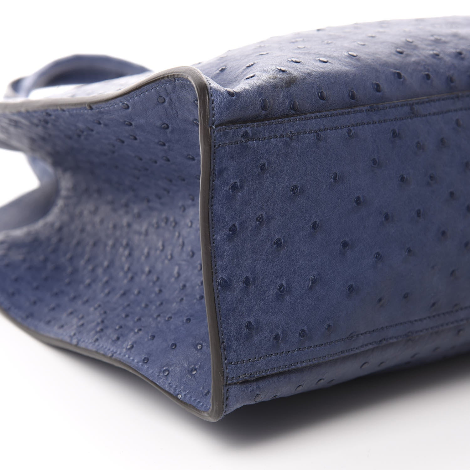 Gucci Ostrich Medium Jackie Top Handle Bag Blue 7 of 12