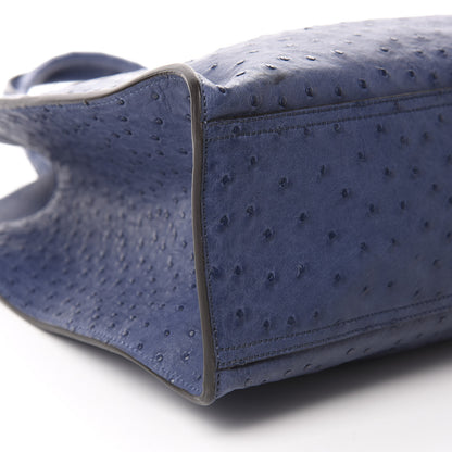 Gucci Ostrich Medium Jackie Top Handle Bag Blue 7 of 12
