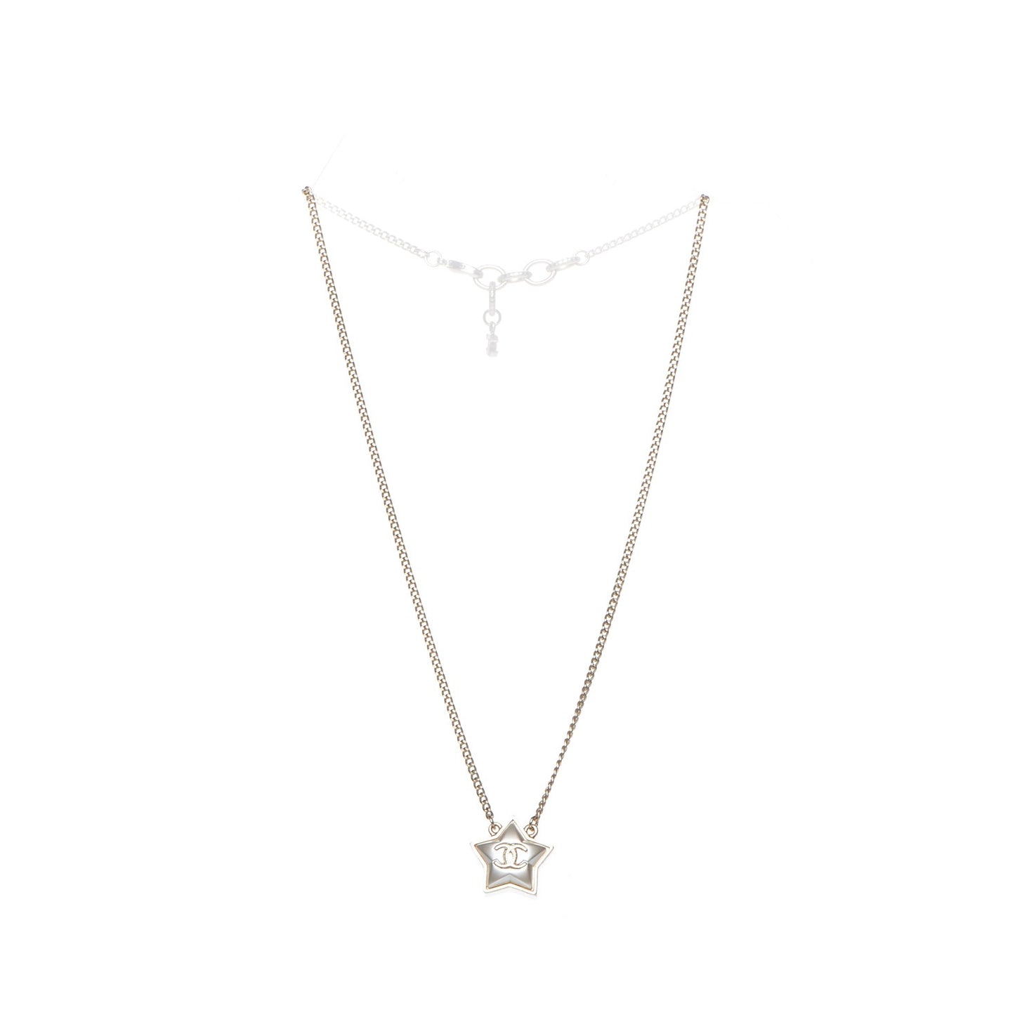 Metal Resin Star CC Necklace Silver Gold