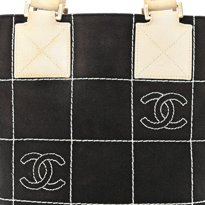 Chanel Canvas Square Stitched CC Small Tote Bag Black 12 of 16