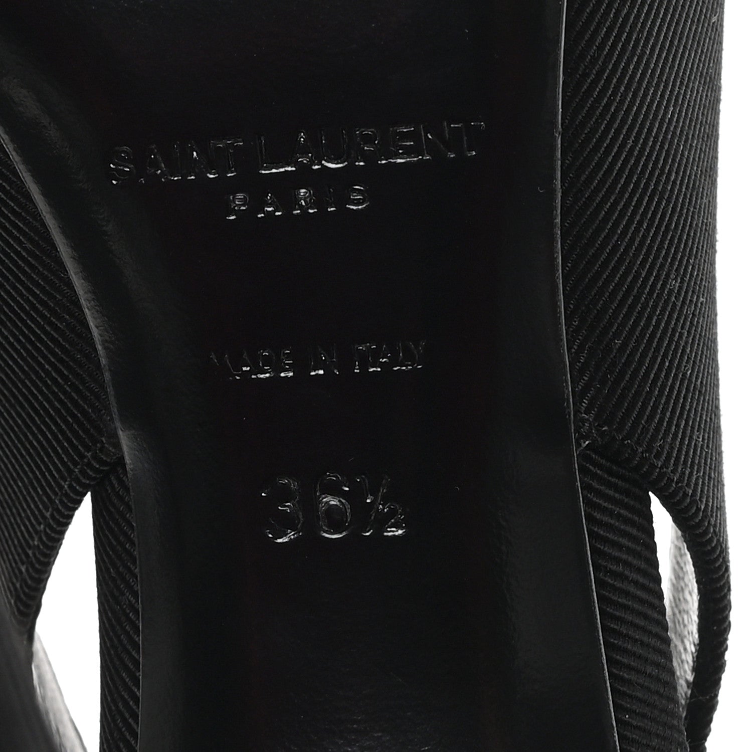 Saint Laurent Grosgrain Penelope Zoe 105 Slingback Pump 36.5 Black 7 of 10