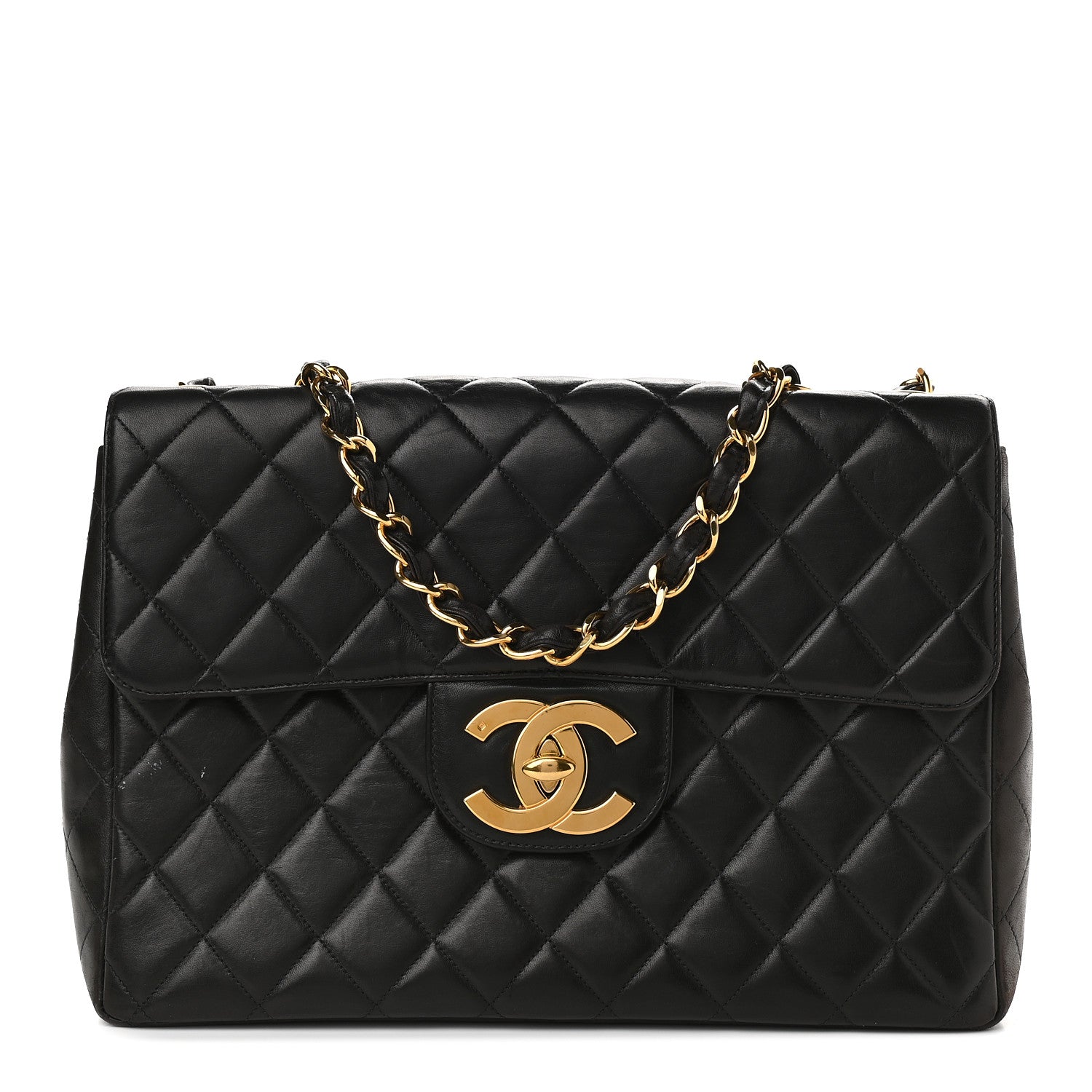 Chanel Lambskin Quilted Jumbo Single Flap Black 1 of 16