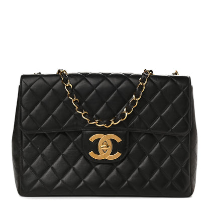 Chanel Lambskin Quilted Jumbo Single Flap Black 1 of 16