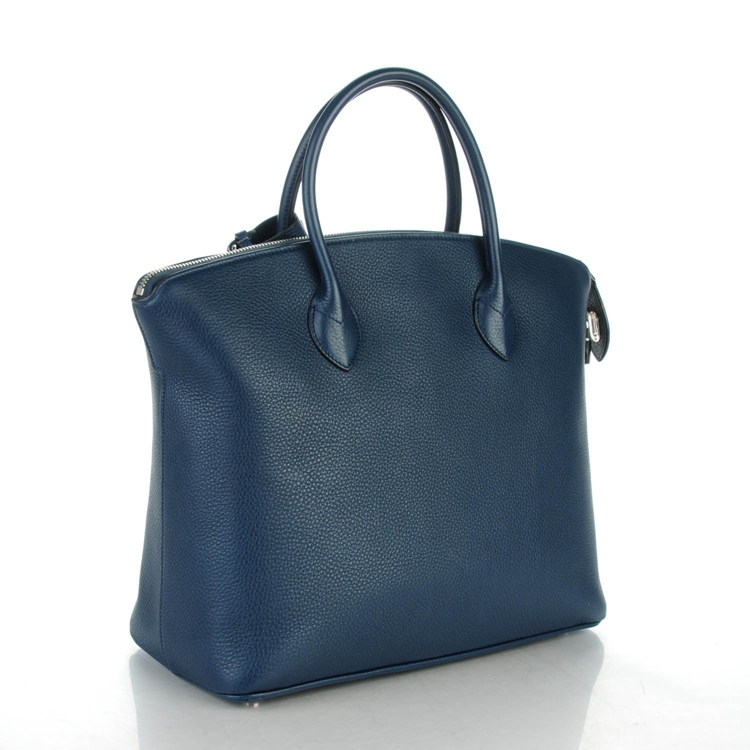 Louis Vuitton Veau Ecorce Haute Maroquinerie Lockit MM Blue Marine 3 of 8