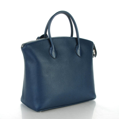Louis Vuitton Veau Ecorce Haute Maroquinerie Lockit MM Blue Marine 3 of 8