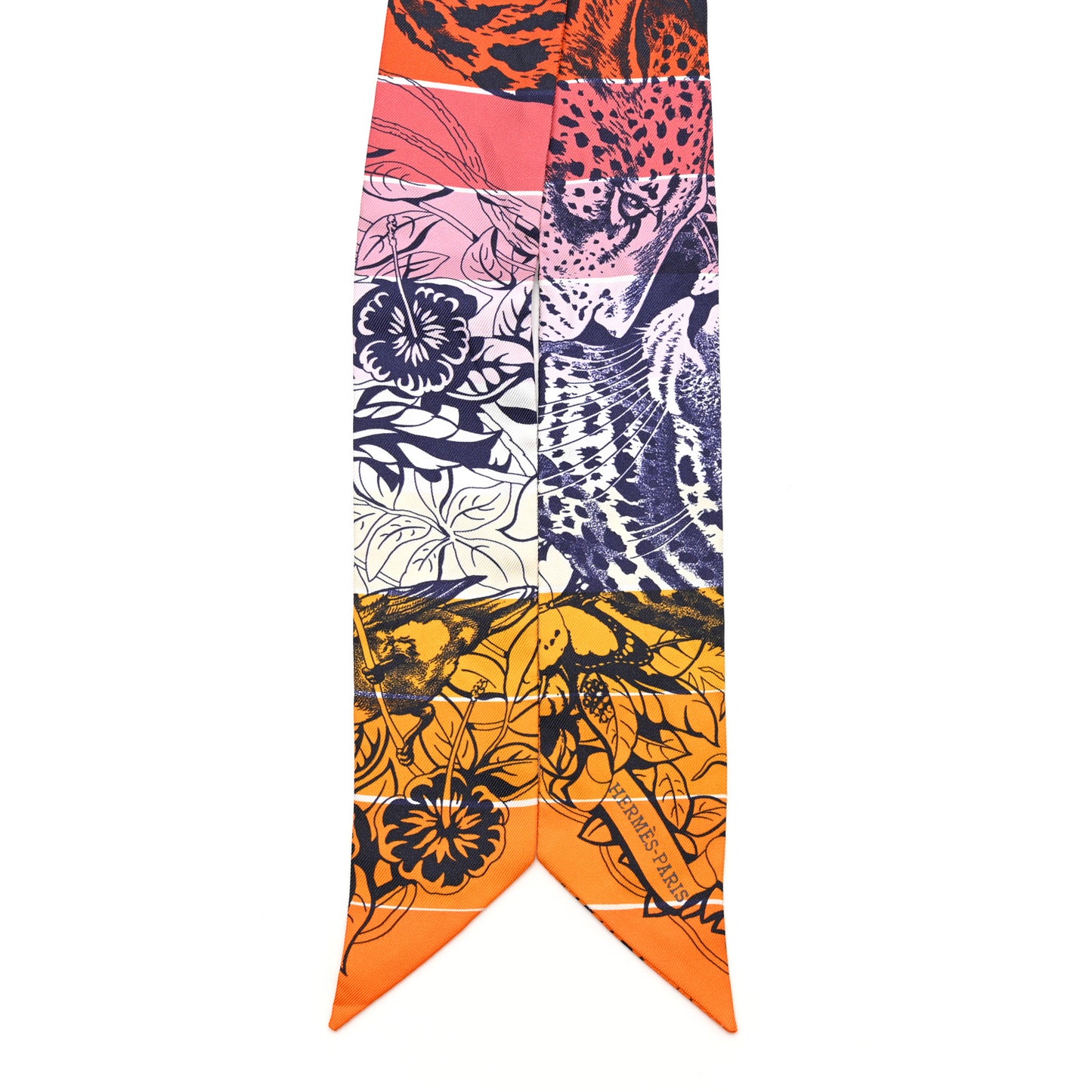 Silk Jungle Love Rainbow Twilly Orange Encre Vieux Rose