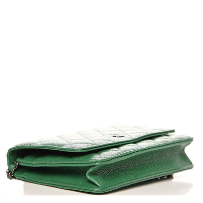 Chanel Caviar Quilted Wallet On Chain WOC Green 8 of 10