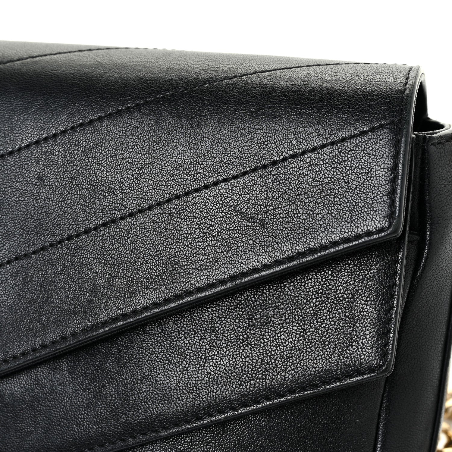 Chanel Sheepskin Chevron Quilted Mini Double Chevron Flap Black 15 of 17