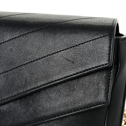 Chanel Sheepskin Chevron Quilted Mini Double Chevron Flap Black 15 of 17