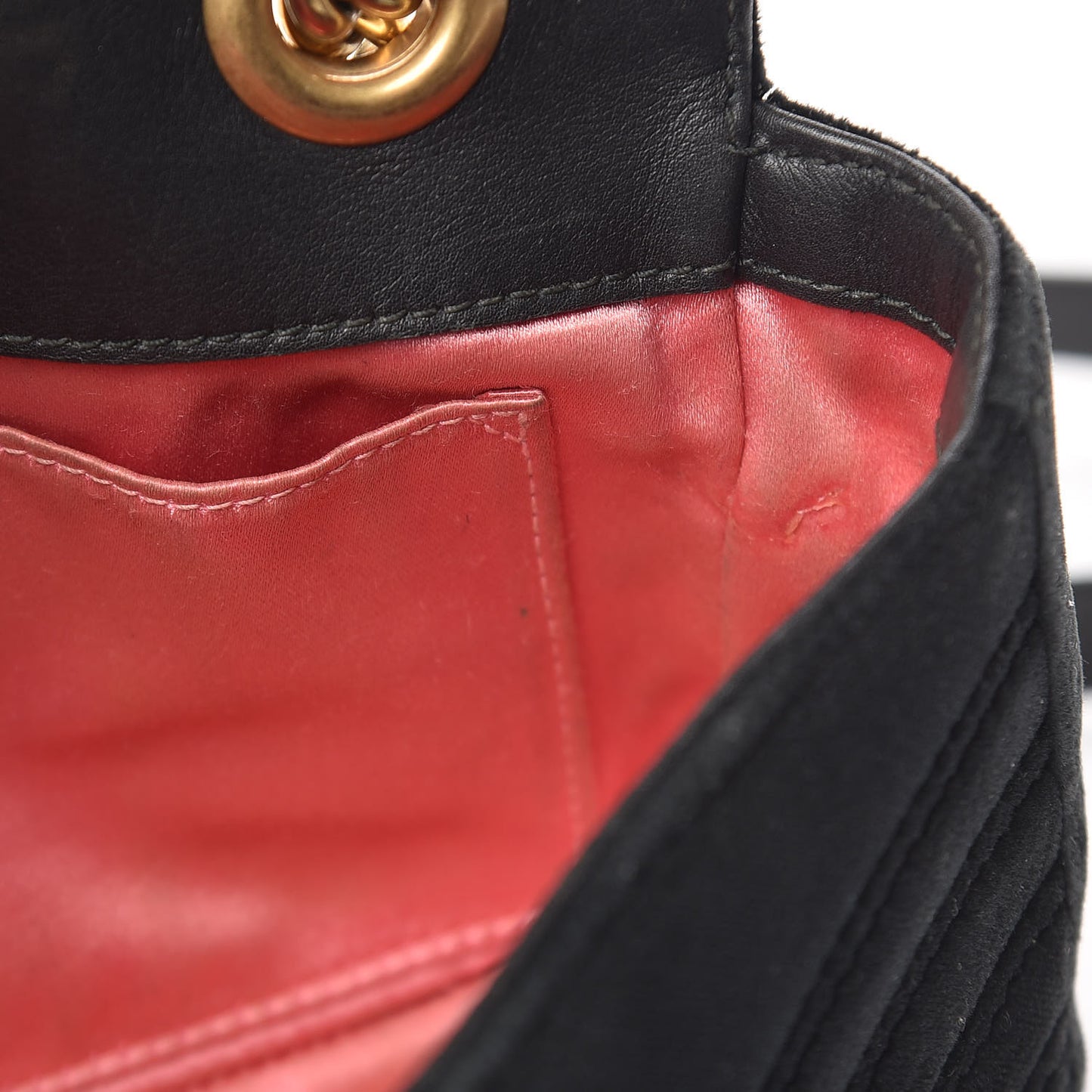 Velvet Matelasse Mini GG Marmont Shoulder Bag Black