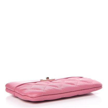 Chanel Sheepskin Quilted Small Vintage Mademoiselle Cosmetic Case Dark Pink 4 of 8
