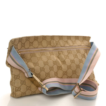 Gucci GG Monogram Web Double Pocket Belt Bag Pink 2 of 11