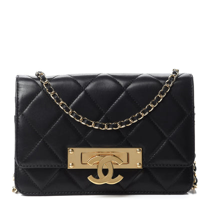 Chanel Lambskin Quilted Golden Class Wallet on Chain WOC Black 1 of 13