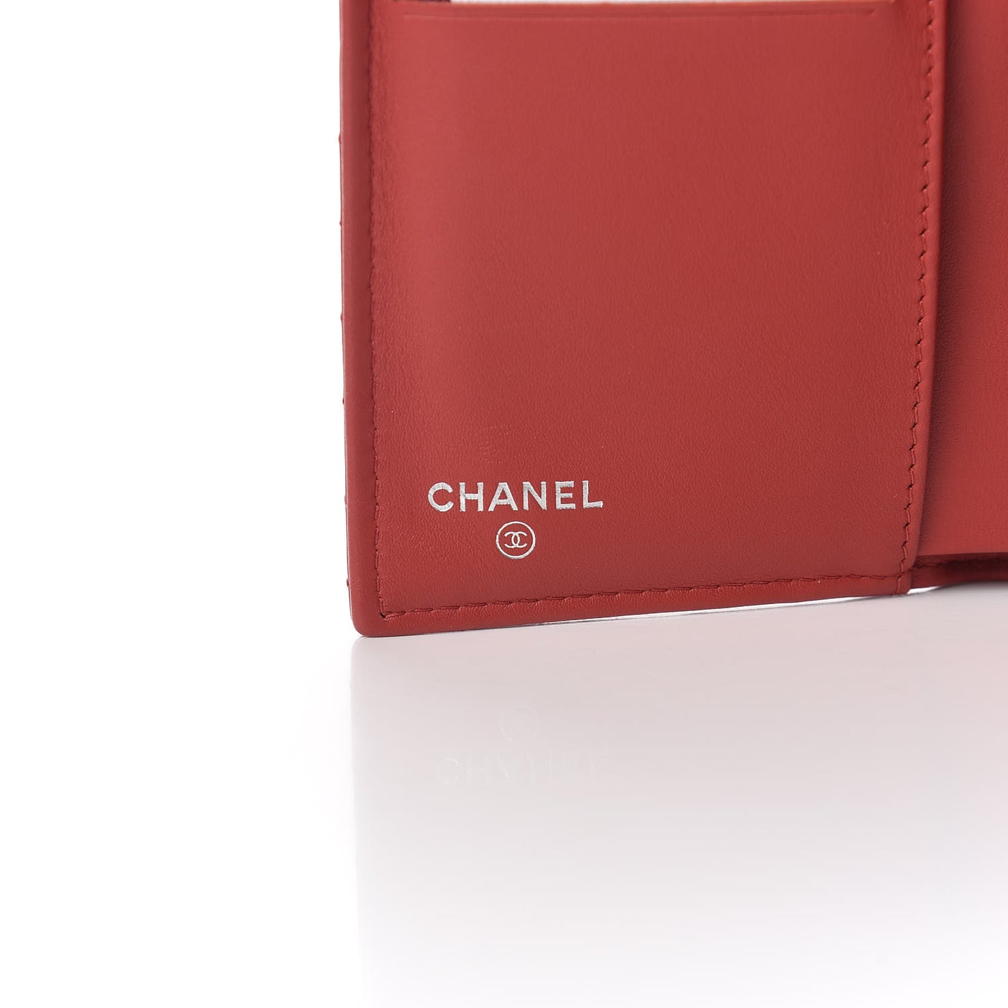 Calfskin Chevron Quilted Medium Boy Flap Wallet Dark Red