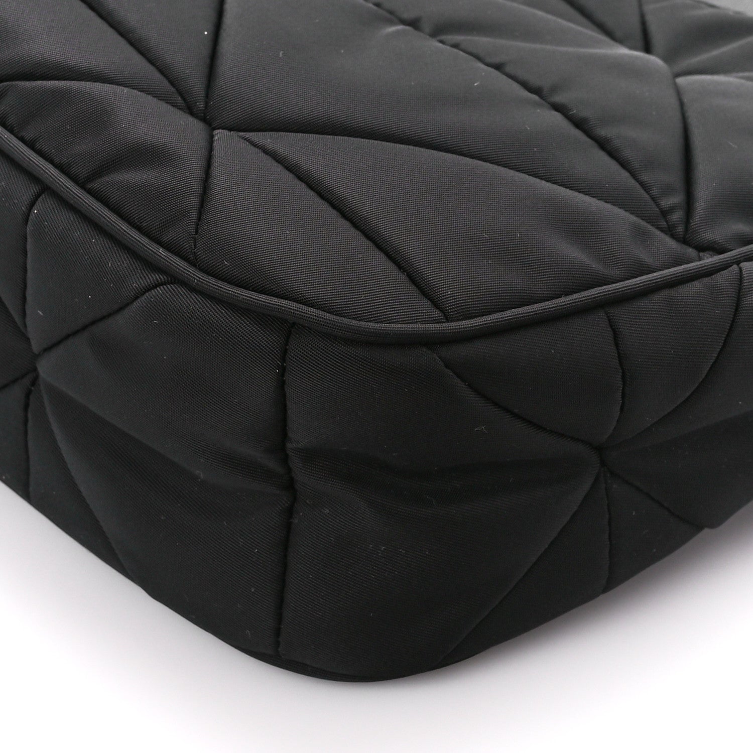 Prada Re-Nylon Triangle Padded Patchwork Shoulder Bag Black 11 of 11