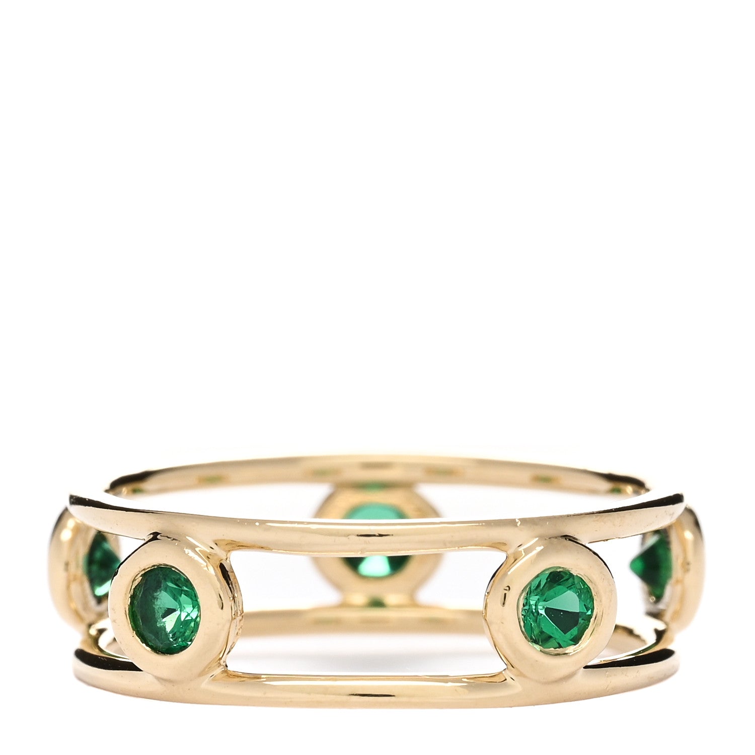 Tiffany 18K Yellow Gold Emerald Elsa Peretti Color By The Yard Ring 49 4.75 2 of 3