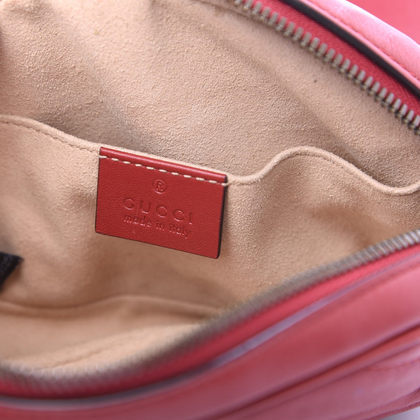 Calfskin Matelasse GG Marmont Belt Bag 75 30 Hibiscus Red