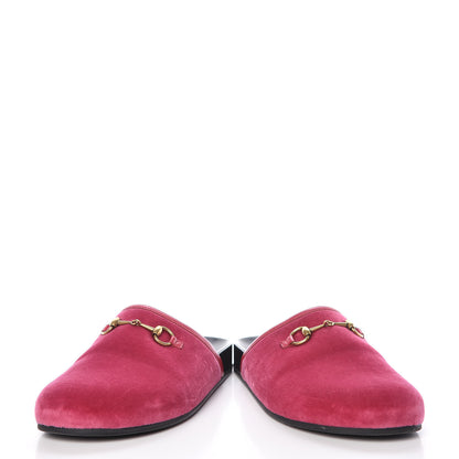 Gucci Softy Velvet Malaga Kid Womens Horsebit River Slippers 37 Light Raspberry Rose 6 of 11