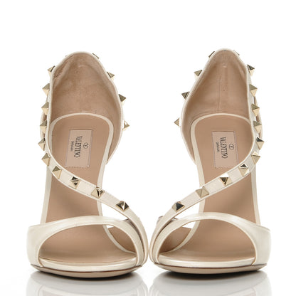 Valentino Garavani Nappa Rockstud Peep Toe Cross Strap D'Orsay 105mm Pumps 39 Ivory 2 of 8
