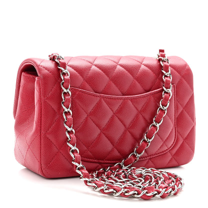 Chanel Caviar Quilted Mini Rectangular Flap Dark Pink 2 of 9