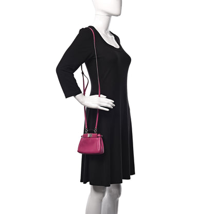 Fendi Nappa Micro Peekaboo Iconic Satchel Magenta 2 of 9