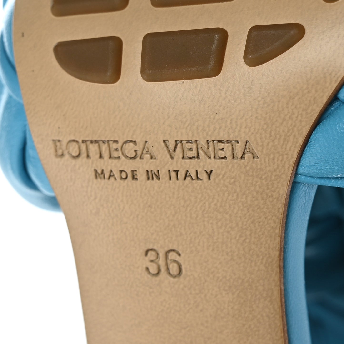 Shiny Nappa Intrecciato The Board Sandals 36 Sky Blue