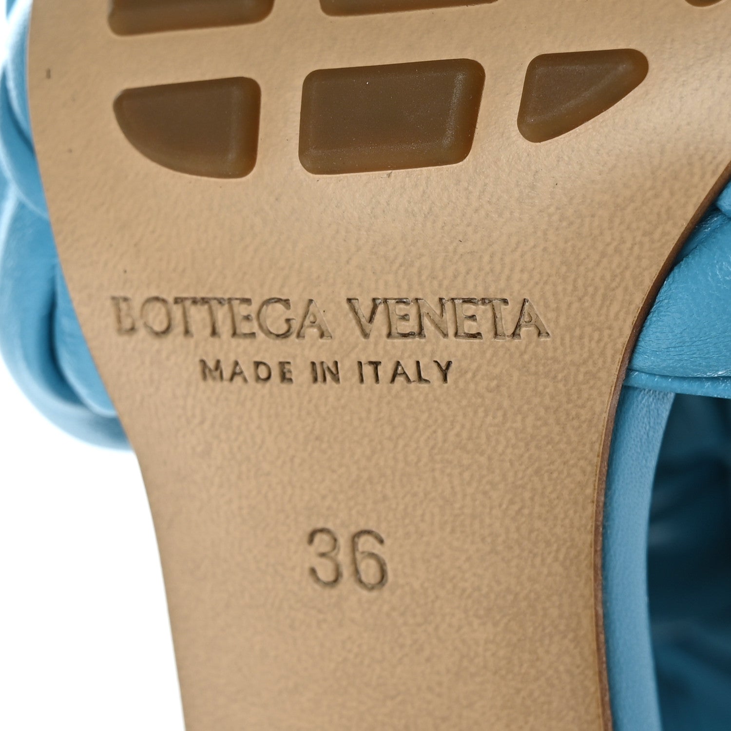 Bottega Veneta Shiny Nappa Intrecciato The Board Sandals 36 Sky Blue 7 of 7