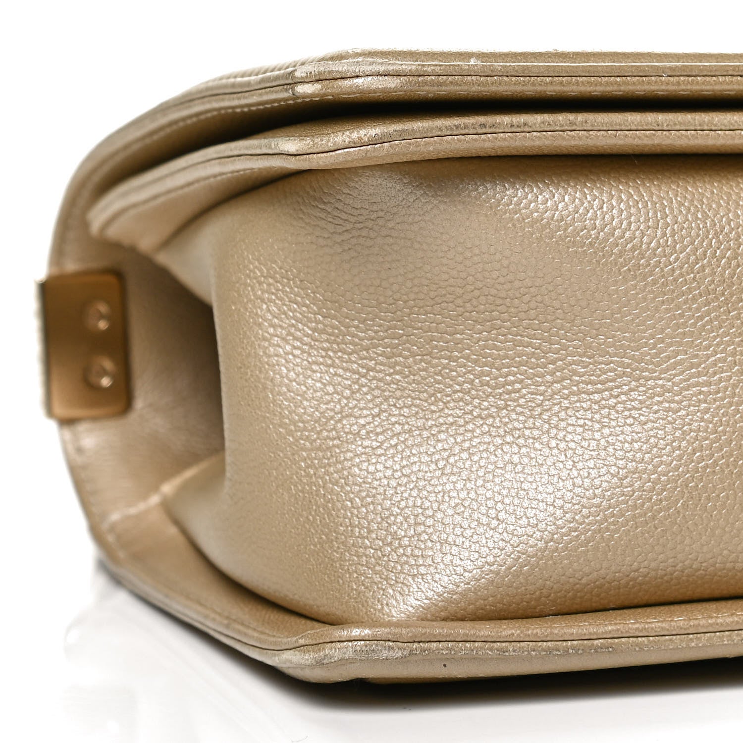 Chanel Metallic Caviar Quilted Medium Boy Flap Light Gold 8 of 10