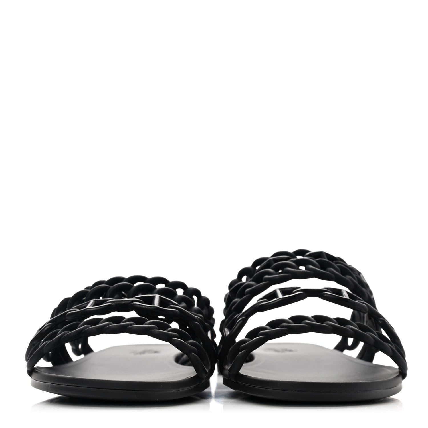Hermes Rubber Chaine d'Ancre Nude Sandals 36 Black 2 of 8